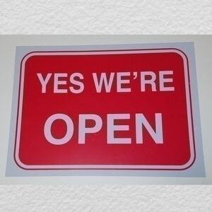 ☄Retail "Yes We're Open" Sign